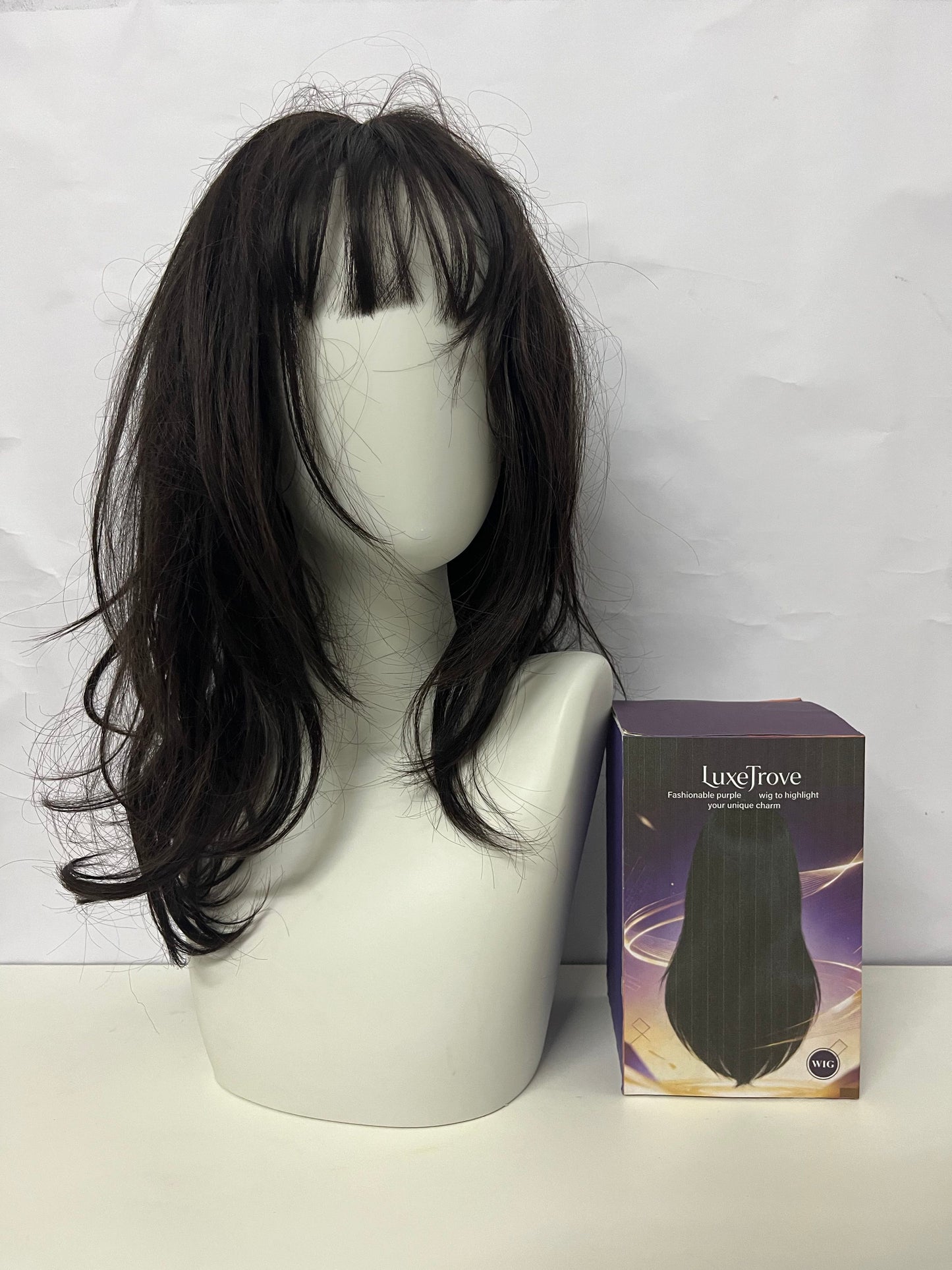 [LuxeTrove Wigs]-French Lazy Wool Curl Wig - Natural Fluffy Medium-Length Hairpiece