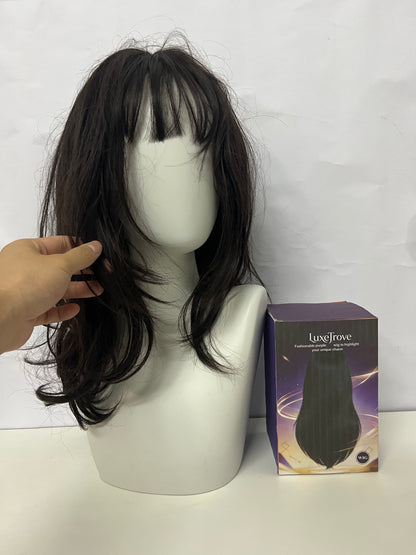 [LuxeTrove Wigs]-French Lazy Wool Curl Wig - Natural Fluffy Medium-Length Hairpiece