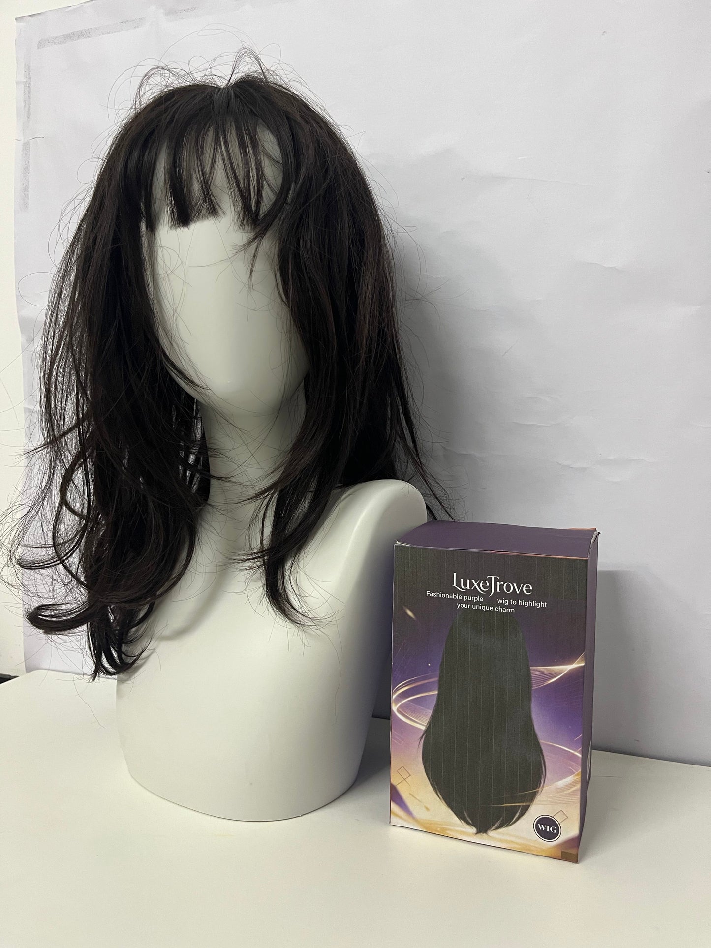 [LuxeTrove Wigs]-French Lazy Wool Curl Wig - Natural Fluffy Medium-Length Hairpiece