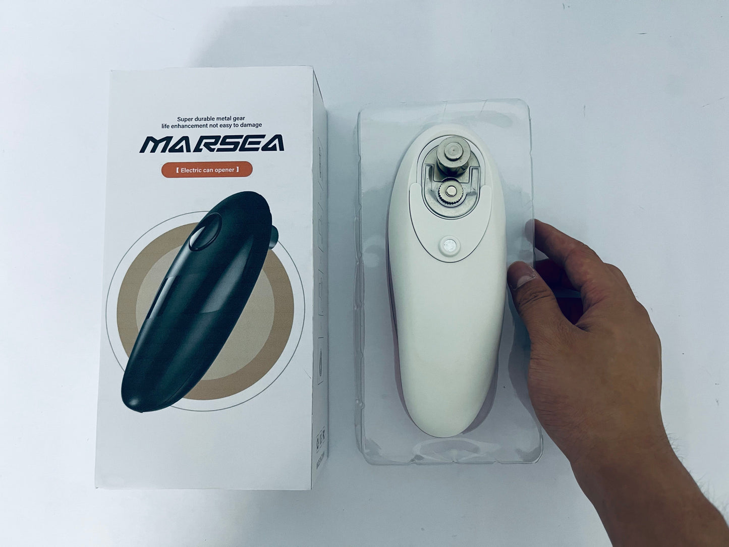MARSEA  Electric Can Opener: One Touch - No Sharp Edge, Food-Safe and Battery Operated Can Opener