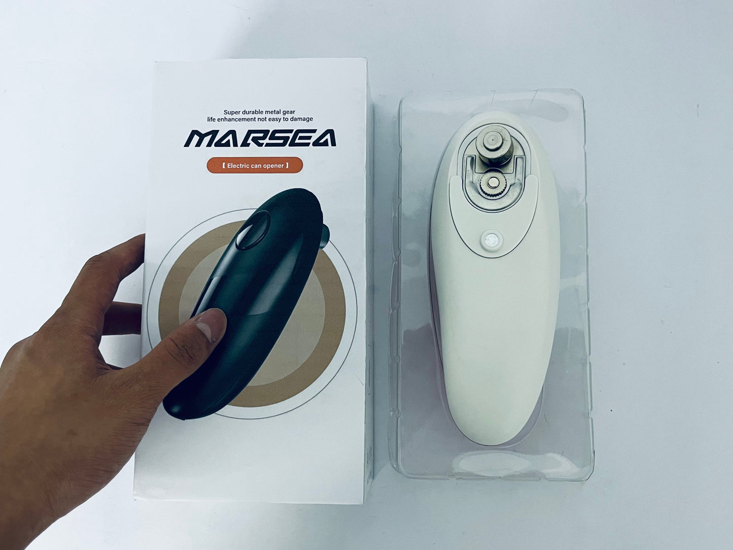 MARSEA  Electric Can Opener: One Touch - No Sharp Edge, Food-Safe and Battery Operated Can Opener