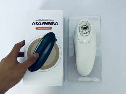 MARSEA  Electric Can Opener: One Touch - No Sharp Edge, Food-Safe and Battery Operated Can Opener
