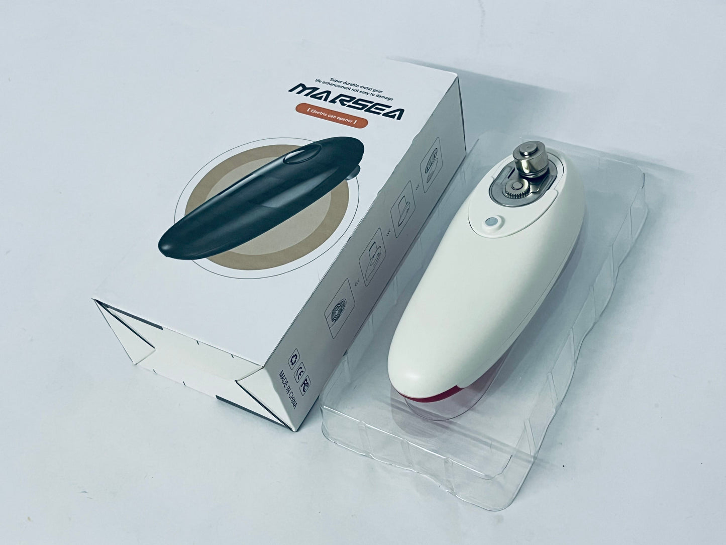 MARSEA  Electric Can Opener: One Touch - No Sharp Edge, Food-Safe and Battery Operated Can Opener