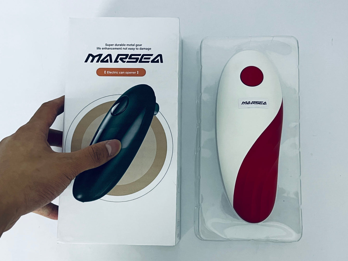 MARSEA  Electric Can Opener: One Touch - No Sharp Edge, Food-Safe and Battery Operated Can Opener