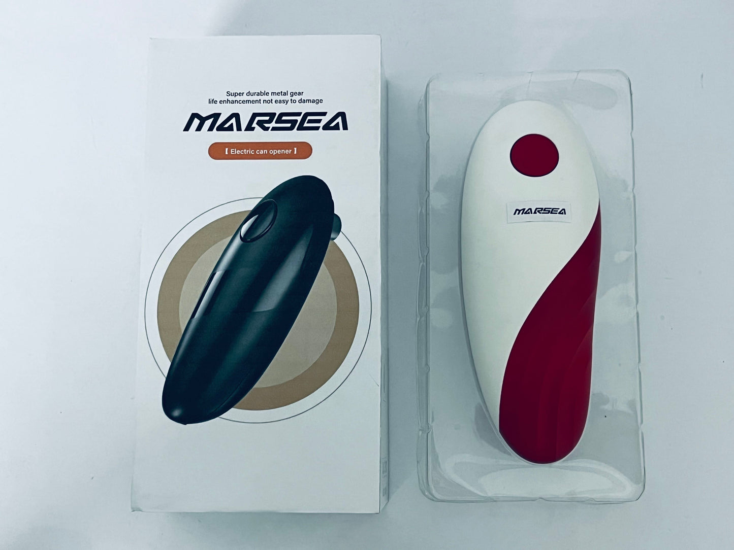 MARSEA  Electric Can Opener: One Touch - No Sharp Edge, Food-Safe and Battery Operated Can Opener
