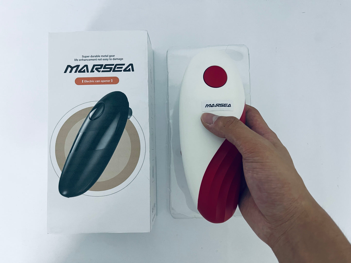 MARSEA  Electric Can Opener: One Touch - No Sharp Edge, Food-Safe and Battery Operated Can Opener