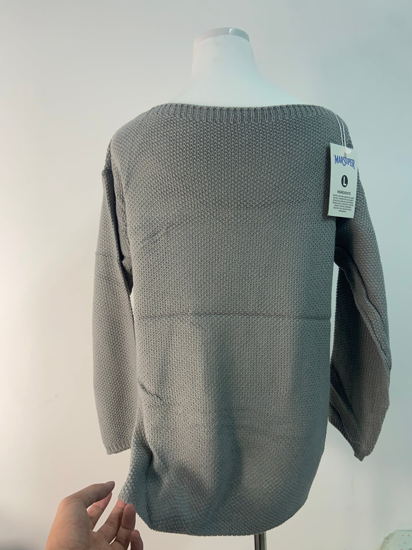 MARSUPER Sweaters Long Sleeve Tops Fashion Outfits Trendy Casual V Neck Oversize