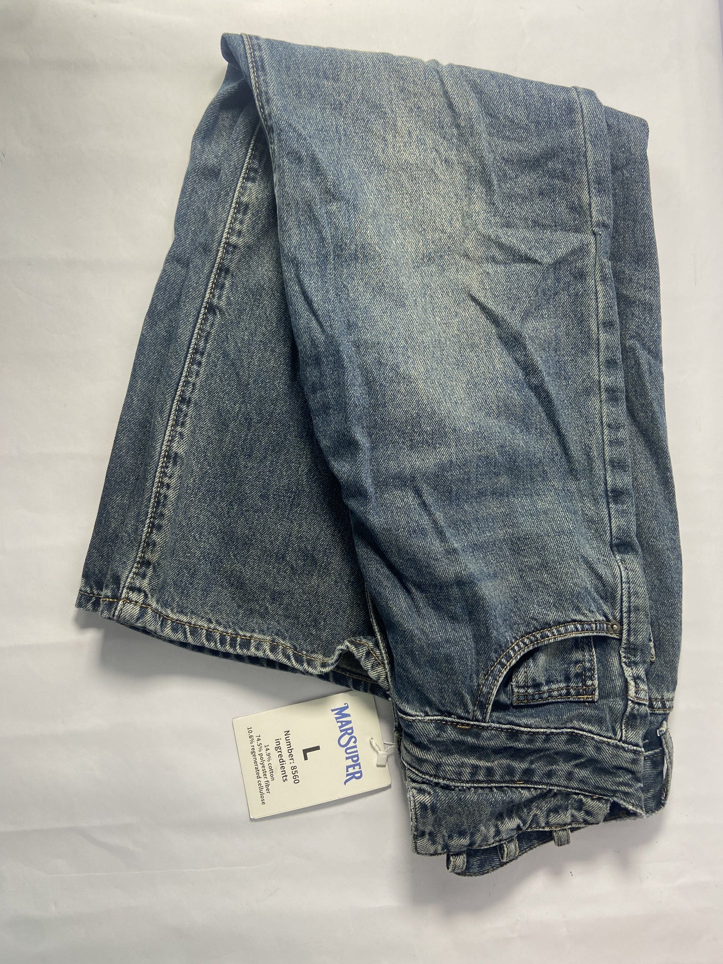 MARSUPER Pants Women's Jeans High Waisted Straight Leg Welt Pockets