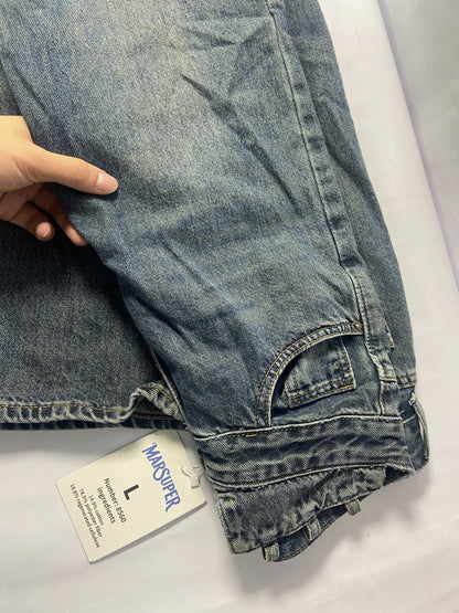 MARSUPER Pants Women's Jeans High Waisted Straight Leg Welt Pockets