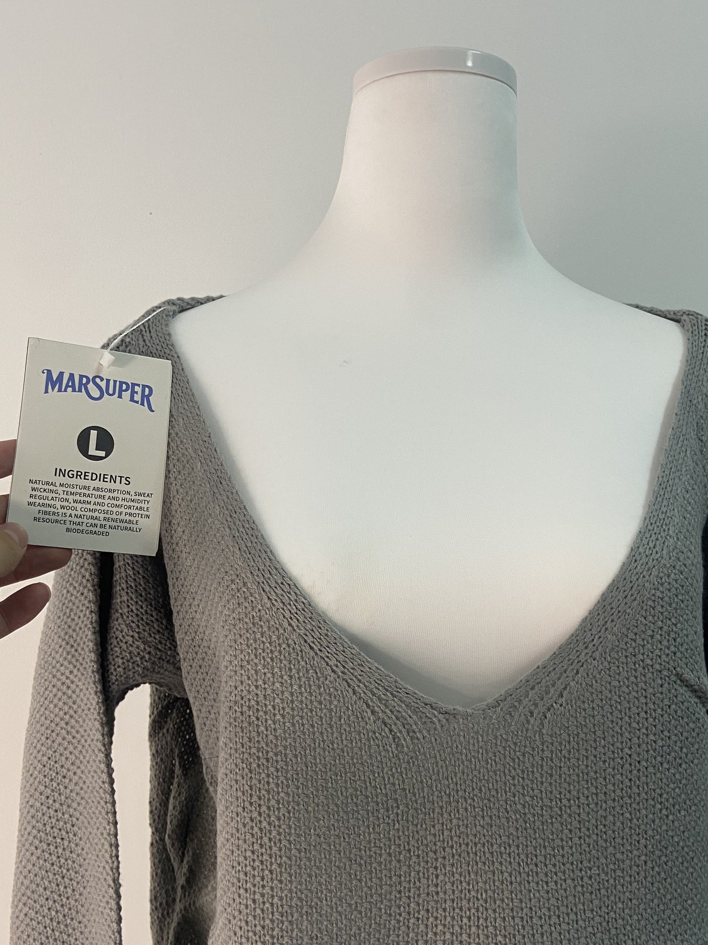 MARSUPER Sweaters Long Sleeve Tops Fashion Outfits Trendy Casual V Neck Oversize