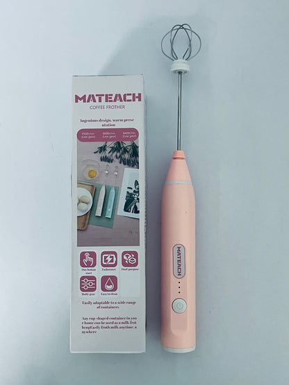 MATEACH Handheld,Cordless Electric Beater Whisk for Egg, Milk, Coffee and Baby Food,Strong Three Speed Adjustable