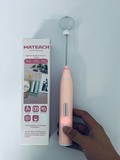 MATEACH Handheld,Cordless Electric Beater Whisk for Egg, Milk, Coffee and Baby Food,Strong Three Speed Adjustable