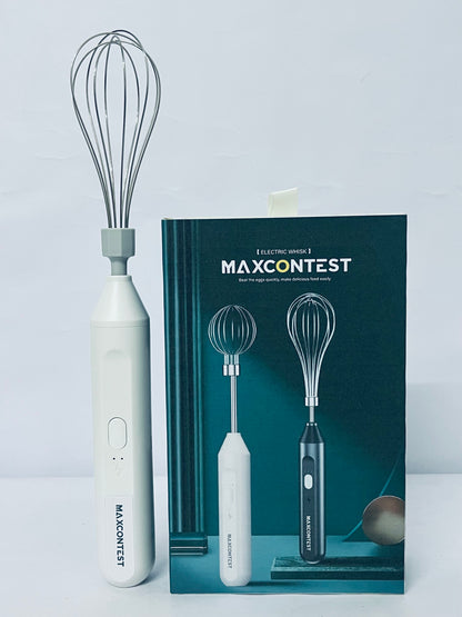 MAXCONTEST Cordless Hand Mixer, Foldable Design Handheld Electric Whisk with 3 Speed Modes, Hand Held Egg Beater with 2 Detachable Stir Whisks
