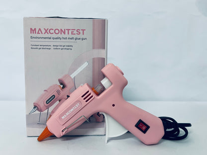 MAXCONTEST GM-160 Compact Mini Size High-Temperature Hot Glue Gun - Ideal for Crafting - Pink
