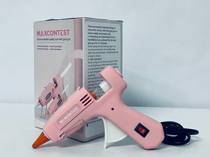 MAXCONTEST GM-160 Compact Mini Size High-Temperature Hot Glue Gun - Ideal for Crafting - Pink