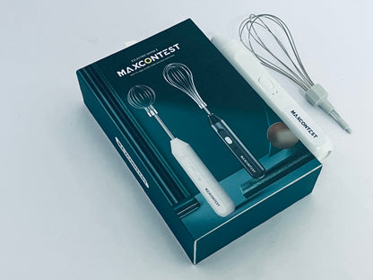 MAXCONTEST Cordless Hand Mixer, Foldable Design Handheld Electric Whisk with 3 Speed Modes, Hand Held Egg Beater with 2 Detachable Stir Whisks