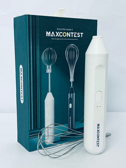 MAXCONTEST Cordless Hand Mixer, Foldable Design Handheld Electric Whisk with 3 Speed Modes, Hand Held Egg Beater with 2 Detachable Stir Whisks