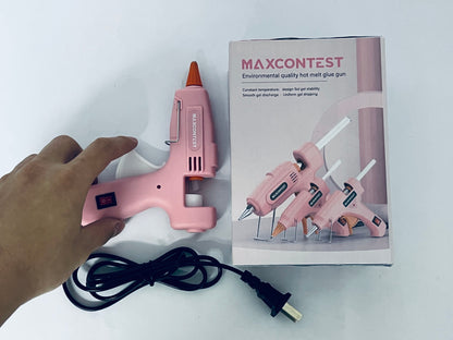 MAXCONTEST GM-160 Compact Mini Size High-Temperature Hot Glue Gun - Ideal for Crafting - Pink