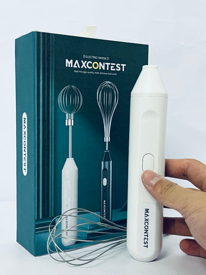 MAXCONTEST Cordless Hand Mixer, Foldable Design Handheld Electric Whisk with 3 Speed Modes, Hand Held Egg Beater with 2 Detachable Stir Whisks