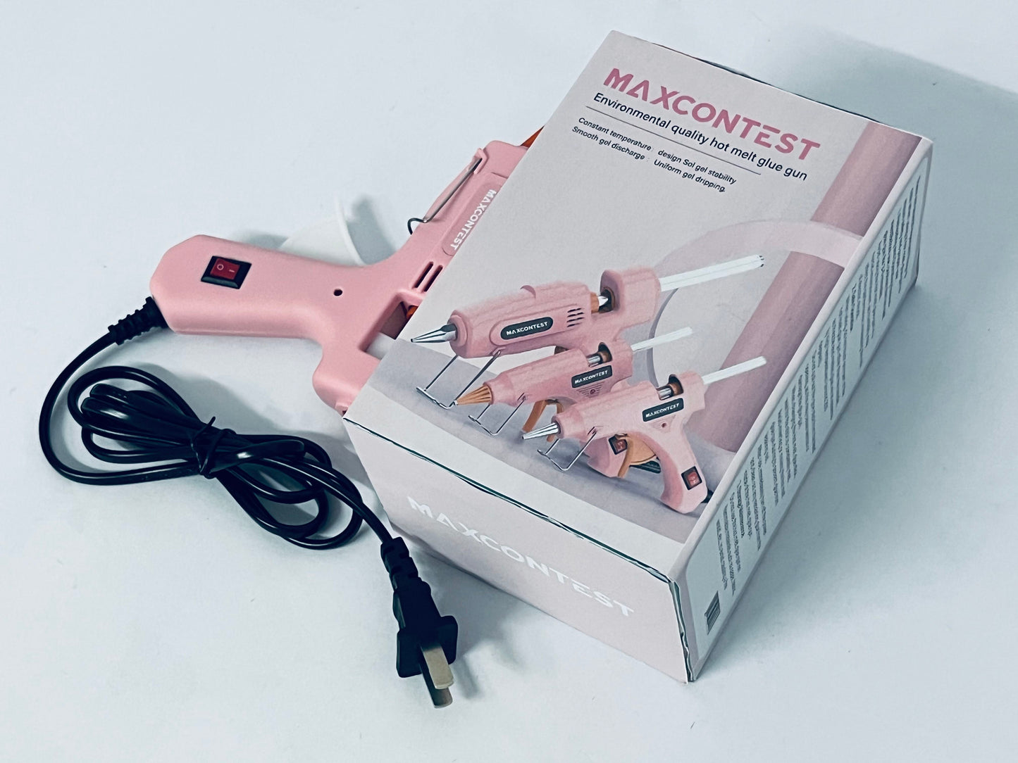 MAXCONTEST GM-160 Compact Mini Size High-Temperature Hot Glue Gun - Ideal for Crafting - Pink