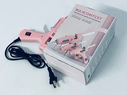 MAXCONTEST GM-160 Compact Mini Size High-Temperature Hot Glue Gun - Ideal for Crafting - Pink