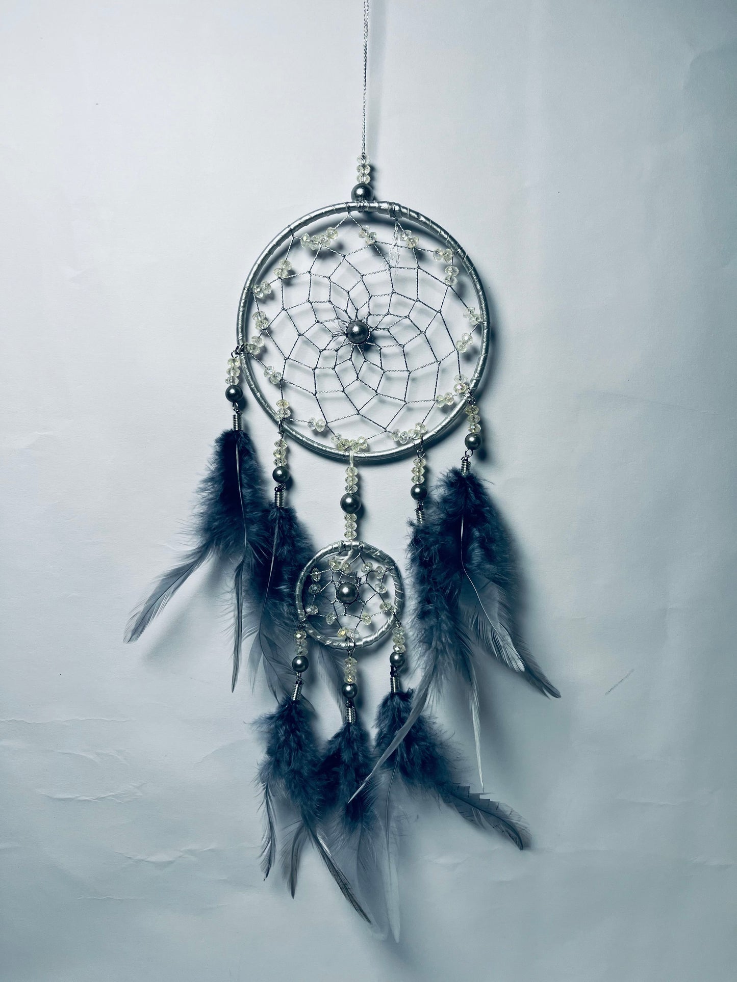 MEETOP Dream Catcher Girls Handmade Dream Catcher Feather Dream Catcher Wall Hanging Woven in Bohemian Style Craft Set for Bedroom Living Room