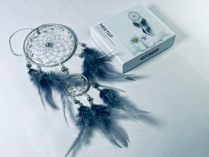 MEETOP Dream Catcher Girls Handmade Dream Catcher Feather Dream Catcher Wall Hanging Woven in Bohemian Style Craft Set for Bedroom Living Room