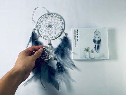 MEETOP Dream Catcher Girls Handmade Dream Catcher Feather Dream Catcher Wall Hanging Woven in Bohemian Style Craft Set for Bedroom Living Room