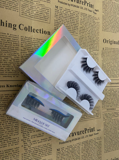 MILKYHEART Magnetic Eyelashes | Artificial Magnetic Lashes, Made with Synthetic Faux Mink Fiber, Magnetic Eyelashes Natural Look, Comfortable, Universal size, Reusable Up To 60 Times,1 Pair or 2 Pairs (Lust Lash)