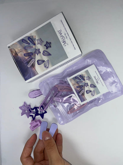 MISSTART Hair barrettes  Metal Star Hairpin Girls Snap Barrettes Plastic Alloy Five-pointed Star Heart Teardrop Rectangle Clip Hair Accessories