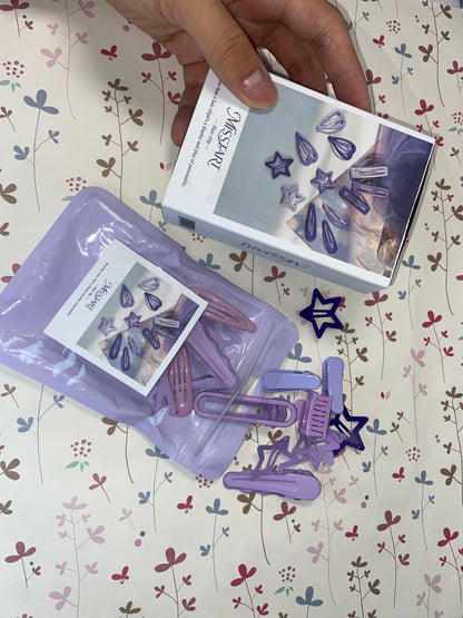 MISSTART Hair barrettes  Metal Star Hairpin Girls Snap Barrettes Plastic Alloy Five-pointed Star Heart Teardrop Rectangle Clip Hair Accessories