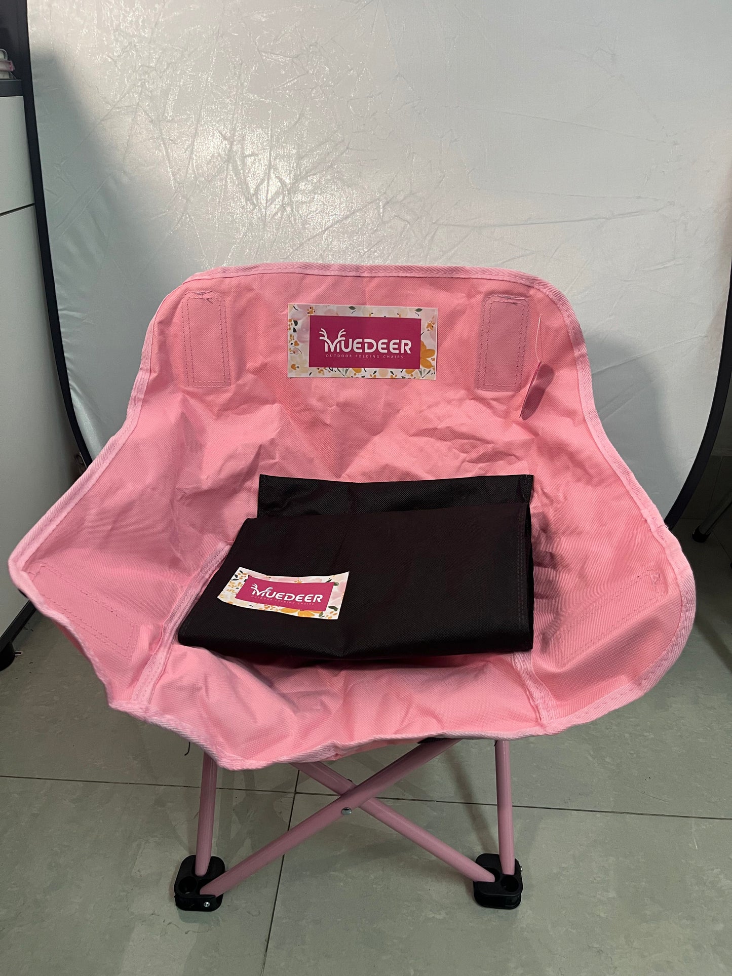 MUEDEER Compact Camping Chairs Portable Folding for Outside with Carry Bag Lightweight Moon Chairs for Travel Picnic Hiking Beach Fishing, 600D Oxford, Supports 330lbs
