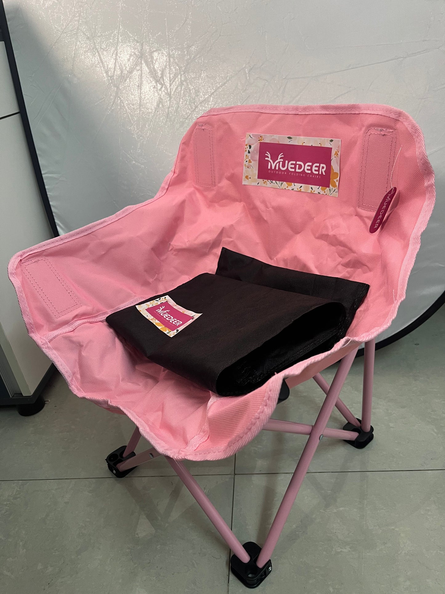 MUEDEER Compact Camping Chairs Portable Folding for Outside with Carry Bag Lightweight Moon Chairs for Travel Picnic Hiking Beach Fishing, 600D Oxford, Supports 330lbs