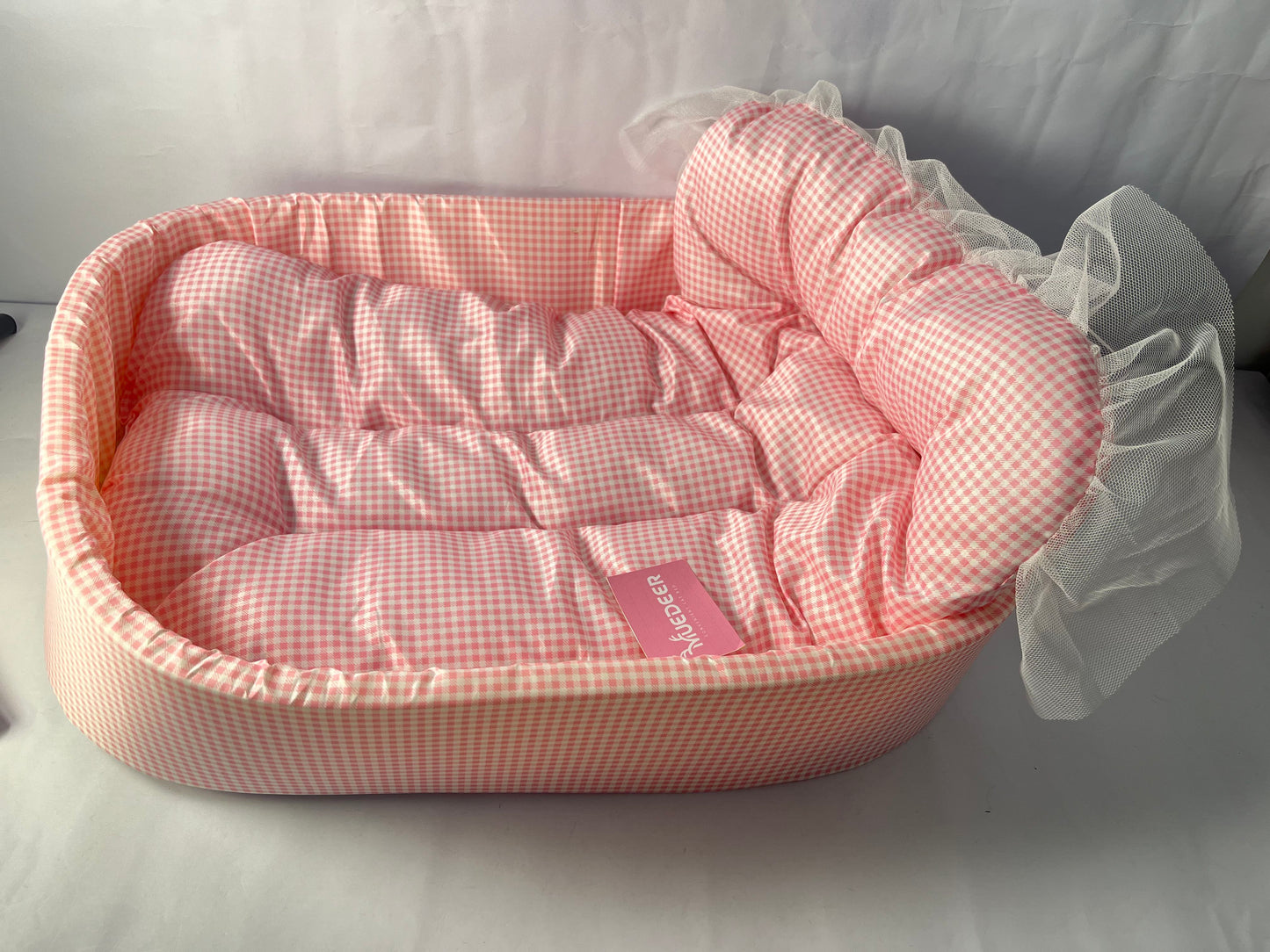 MUEDEER Dog Cooling Bed Summer Sleeping Cool Ice Silk Bed for Small, Medium, Large Dogs & Cats Breathable Washable Pet Beds with Non-Slip Bottom Pink Medium