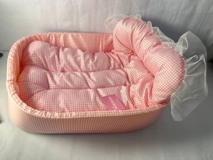 MUEDEER Dog Cooling Bed Summer Sleeping Cool Ice Silk Bed for Small, Medium, Large Dogs & Cats Breathable Washable Pet Beds with Non-Slip Bottom Pink Medium