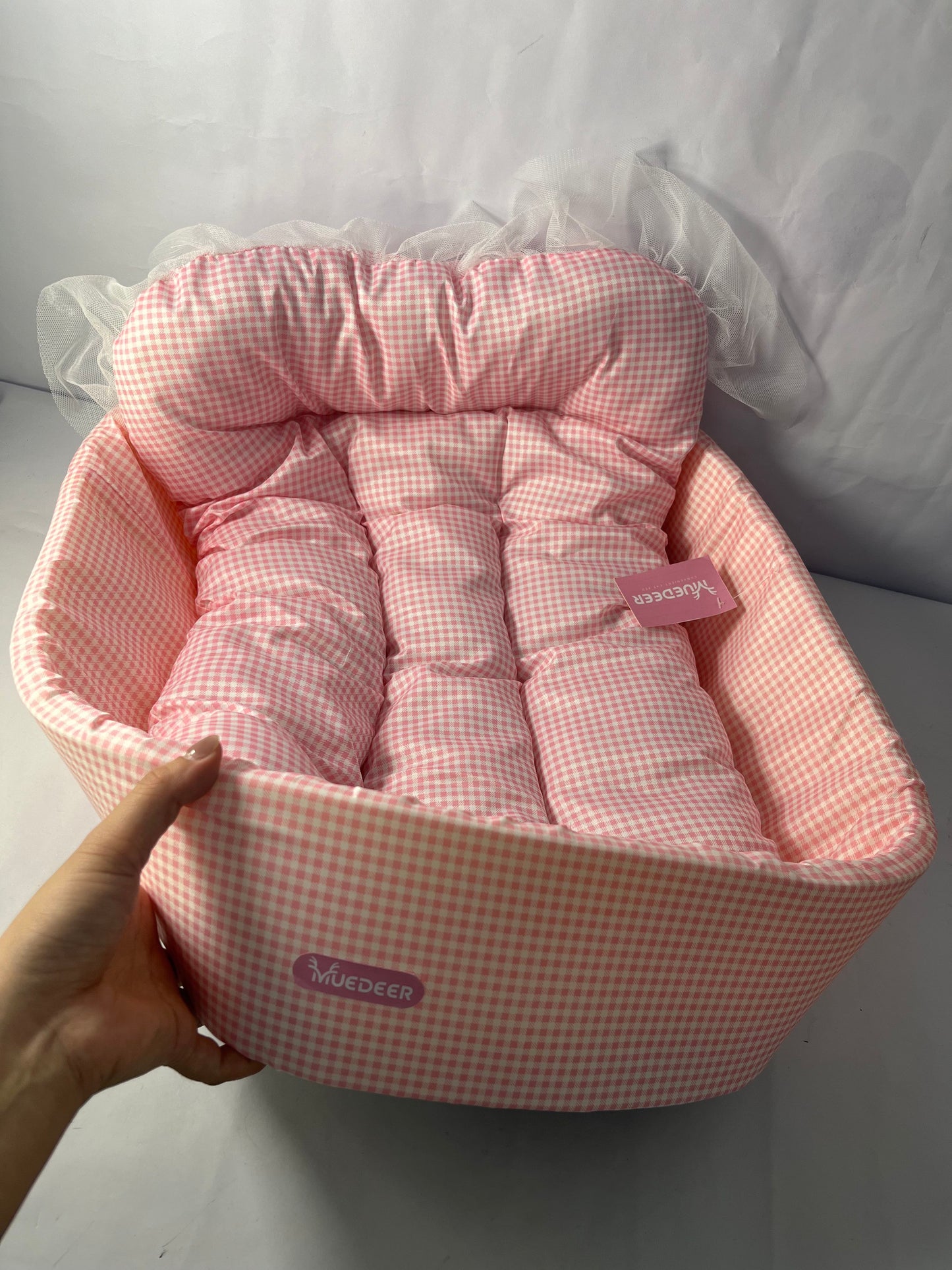 MUEDEER Dog Cooling Bed Summer Sleeping Cool Ice Silk Bed for Small, Medium, Large Dogs & Cats Breathable Washable Pet Beds with Non-Slip Bottom Pink Medium