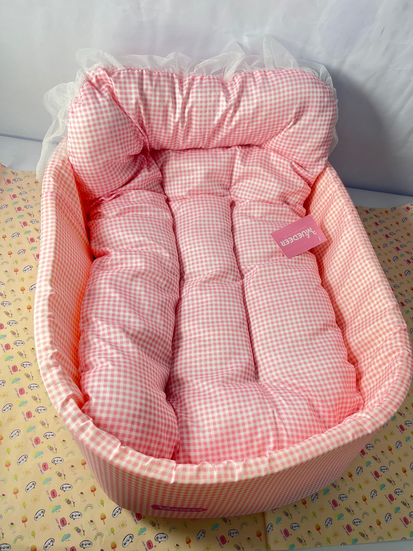 MUEDEER Dog Cooling Bed Summer Sleeping Cool Ice Silk Bed for Small, Medium, Large Dogs & Cats Breathable Washable Pet Beds with Non-Slip Bottom Pink Medium