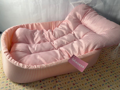 MUEDEER Dog Cooling Bed Summer Sleeping Cool Ice Silk Bed for Small, Medium, Large Dogs & Cats Breathable Washable Pet Beds with Non-Slip Bottom Pink Medium