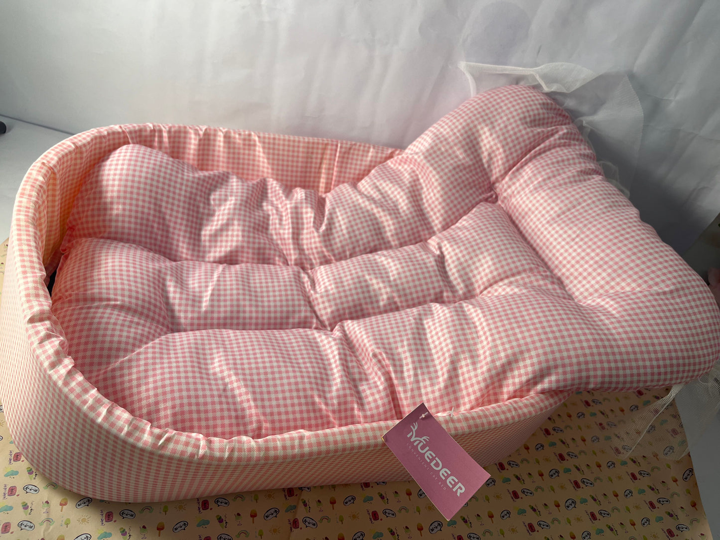 MUEDEER Dog Cooling Bed Summer Sleeping Cool Ice Silk Bed for Small, Medium, Large Dogs & Cats Breathable Washable Pet Beds with Non-Slip Bottom Pink Medium