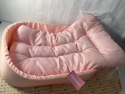 MUEDEER Dog Cooling Bed Summer Sleeping Cool Ice Silk Bed for Small, Medium, Large Dogs & Cats Breathable Washable Pet Beds with Non-Slip Bottom Pink Medium