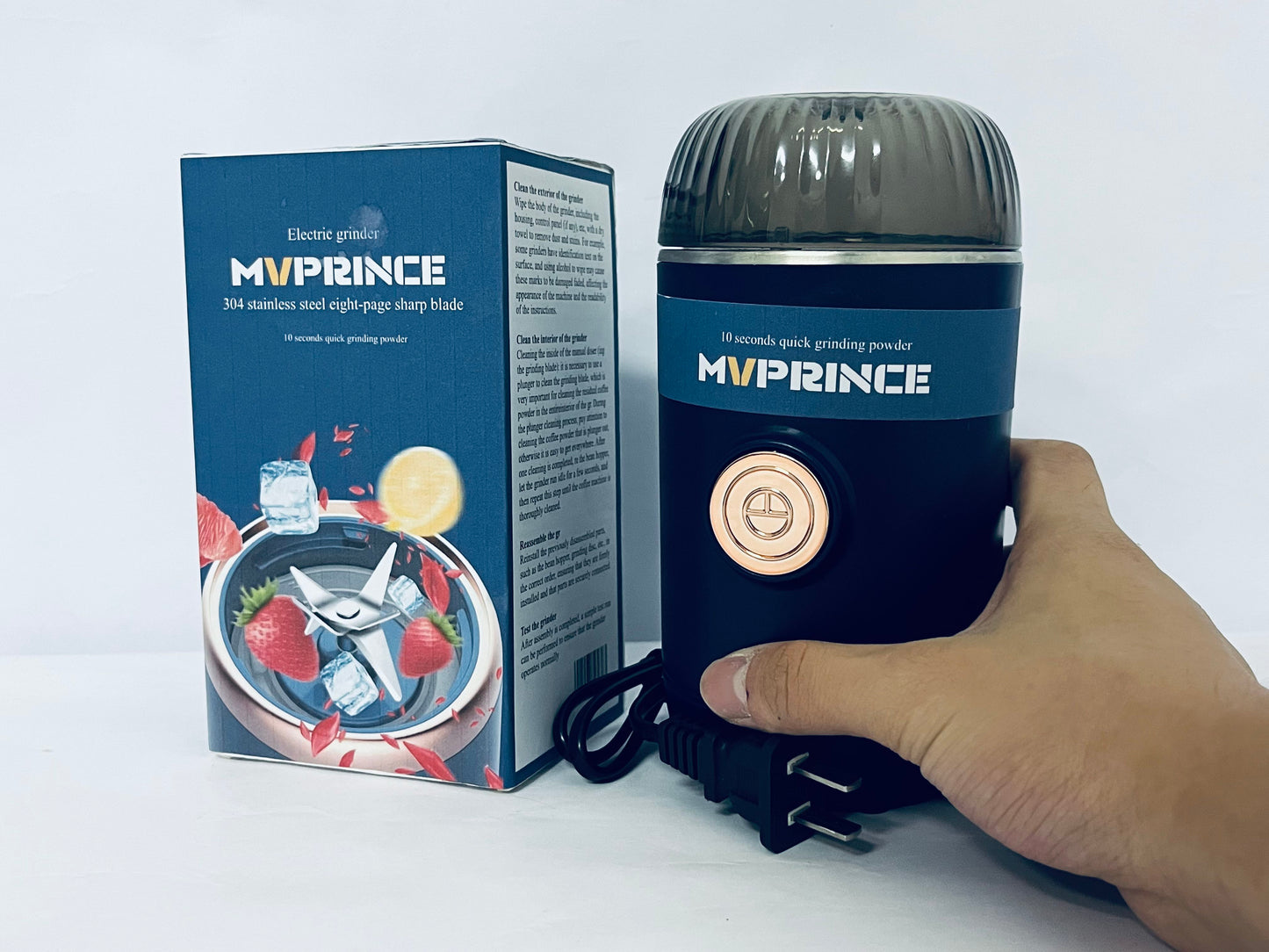 MVPRINCE Herb Spice Grinder, One-key Electric Grinder, Lapping machines for Herb, Spices, Coffee, Nuts, Seeds,etc.