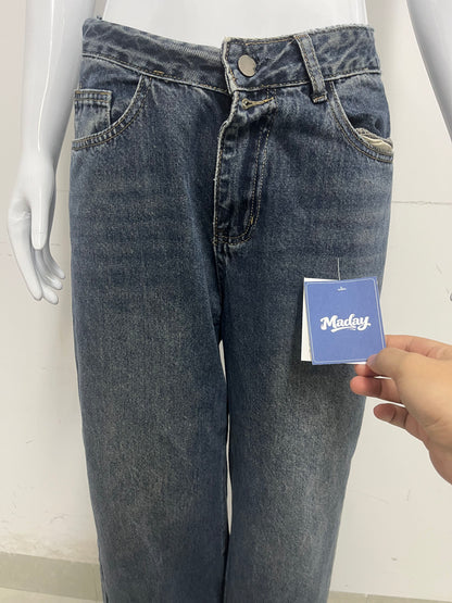 【Maday Vintage Wide-Leg Jeans】—— Timeless Retro Style for Effortless Everyday Wear