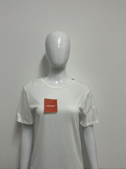 [Mainsuper Tee-shirts]-Basic Crew Neck White Tee-Shirt - Versatile Casual Base Layer