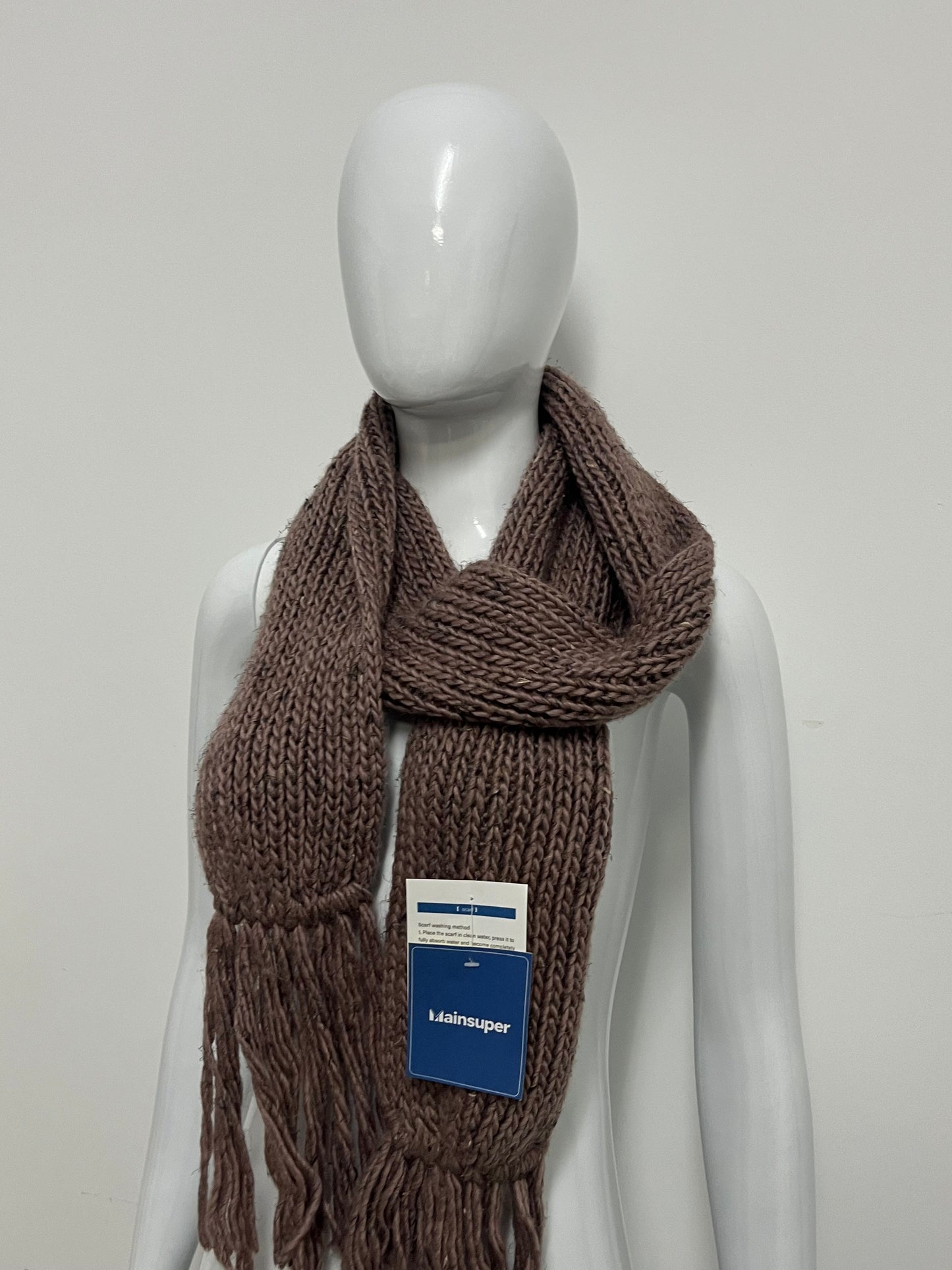 [Mainsuper Scarfs]-Chunky Knit Scarf - Winter Warm Fringed