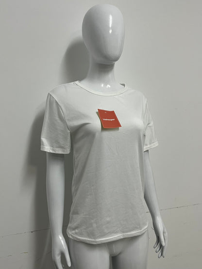 [Mainsuper Tee-shirts]-Basic Crew Neck White Tee-Shirt - Versatile Casual Base Layer