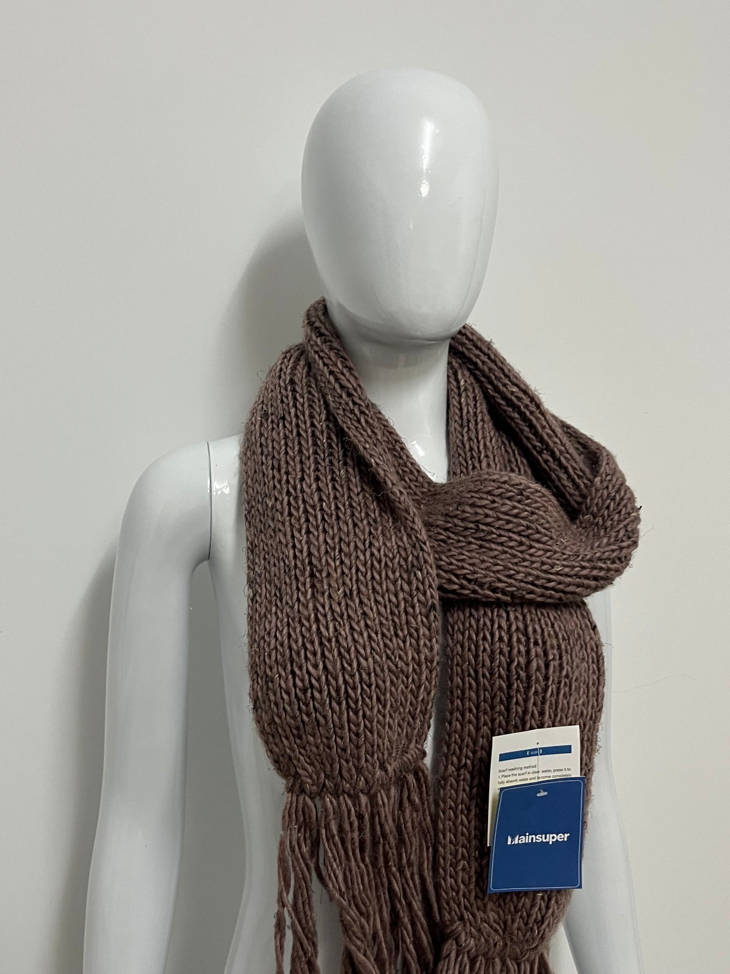 [Mainsuper Scarfs]-Chunky Knit Scarf - Winter Warm Fringed
