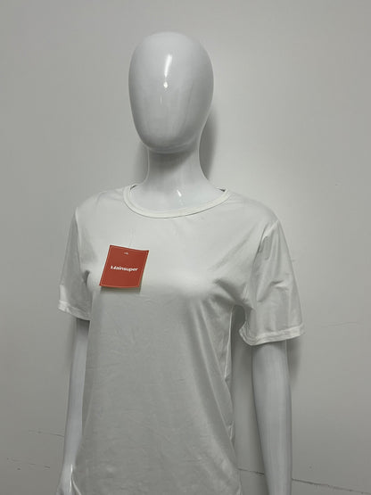 [Mainsuper Tee-shirts]-Basic Crew Neck White Tee-Shirt - Versatile Casual Base Layer