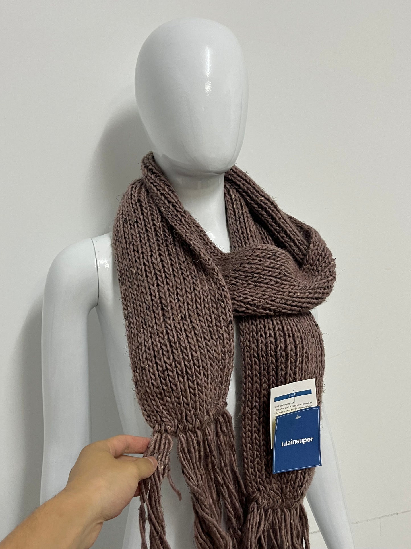 [Mainsuper Scarfs]-Chunky Knit Scarf - Winter Warm Fringed