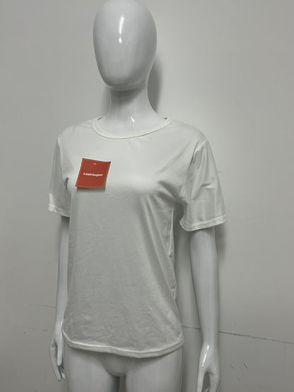 [Mainsuper Tee-shirts]-Basic Crew Neck White Tee-Shirt - Versatile Casual Base Layer