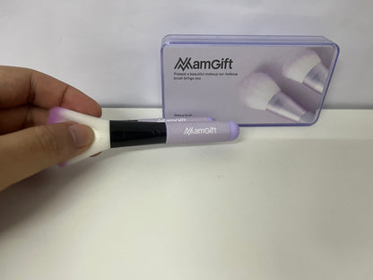 【MamGift 2-Piece Purple Cosmetic Brush Set】—— Soft Tools for Flawless Daily Makeup